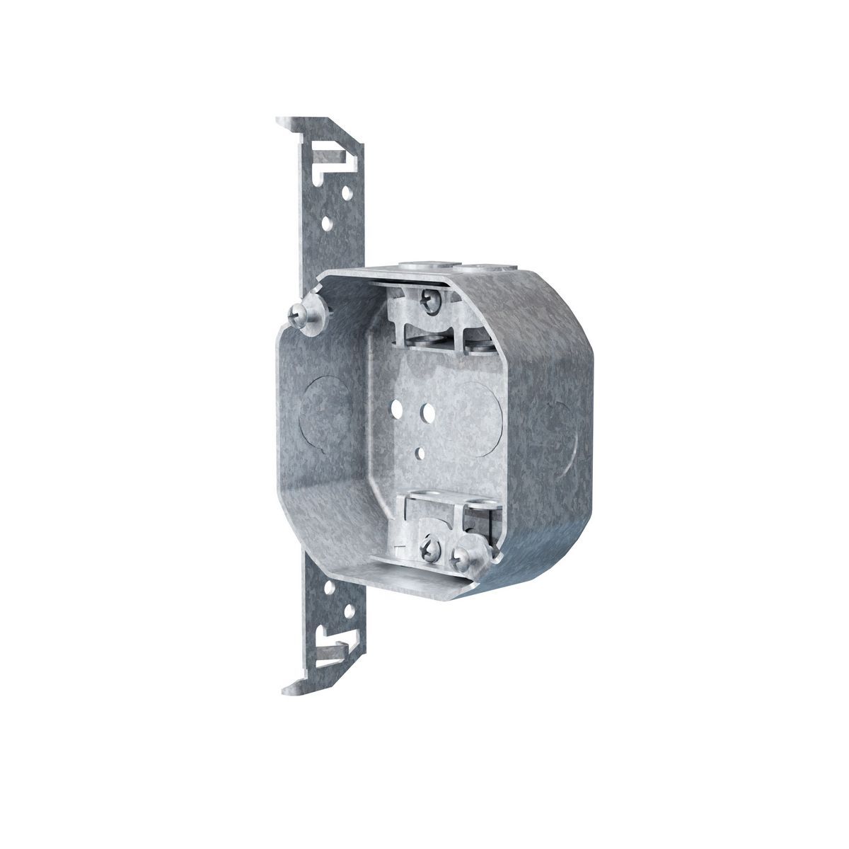 4 In. Oct. Bx. 1-1/2 In. Dp. Drawn w/AC/MC/Flex Clamps TS Bkt 1/2In.Setback