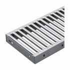 Eaton B-Line series Grate-Lock traction grip male to male interlock, 144" Grating length, 9" Grating width, Carbon steel, 2.5" Channel size, Mill-galvanized, Traction grip, Male/Male, 18 gauge