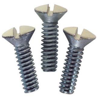 1/2-Inch Long 6-32 Thread, Oval Head Milled Slot Replacement Wallplate Screws, 10-Pack, Ivory
