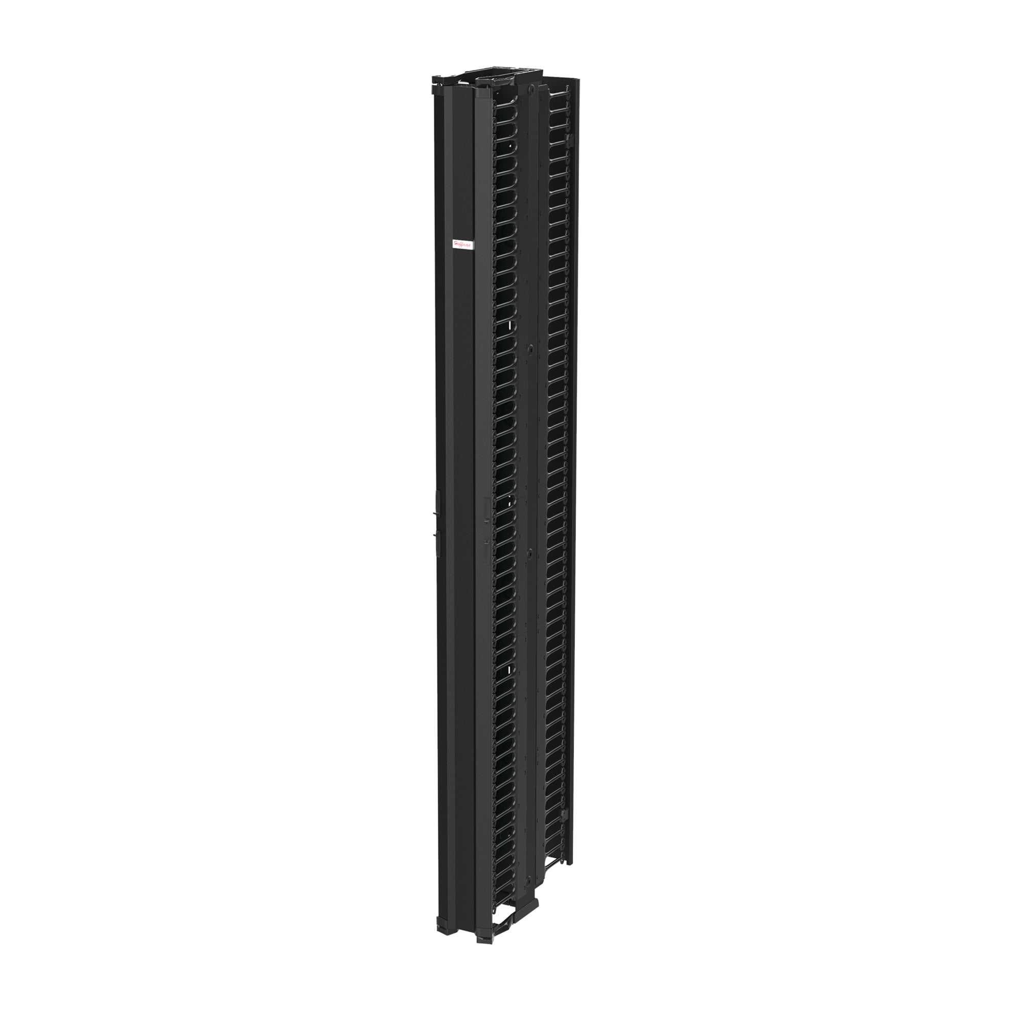 CableTek Vertical Cable Manager Double Fingers, 96.00x7.25x21.20, Black, Alum
