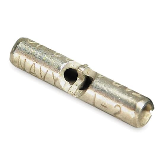 Non-Insulated Butt Splice, Length 1.72 Inches, Width 0.47 Inch, Wire Range 2-1 AWG, Copper, Tin Plated