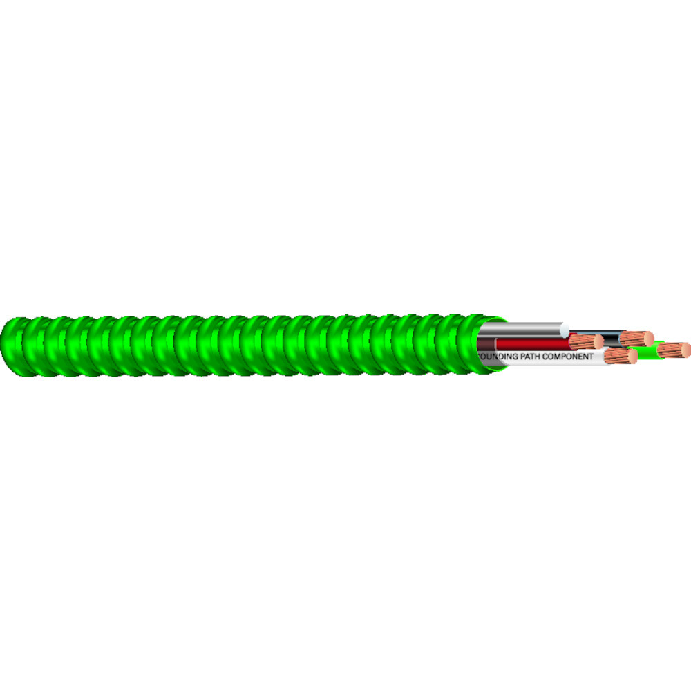55872002 Type MC Cable for All Purpose Hospital Care Facility, Reel Packaging, 600 V, (2) Conductors 12 AWG Conductor THHN Copper/Bare Aluminum Conductor, 1000 ft L