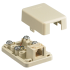 netSELECT Surface Enclosure, With 6- Position 4-Conductor Jack, Screw Terminal, Electric Ivory
