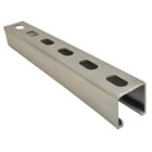 Channel, 14 Gauge, 1-5/8 Inch x 13/16 Inch, Length 10 Feet, Half Slot Electro-Galvanized Steel with 9/16 Inch x 1-1/8 Inch Slots on 2 Inch Centers