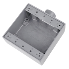 1/2 Inch Shallow 2 Gang Device Box, Die Cast Aluminum, Dead End, 1 Hole, Raintight When Used with Appropriate Cover