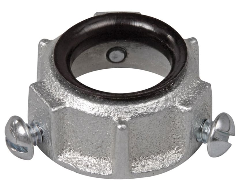 S1034 Setscrew Threadless Throat Conduit Bushing, 1-1/4 in Trade, Malleable Iron