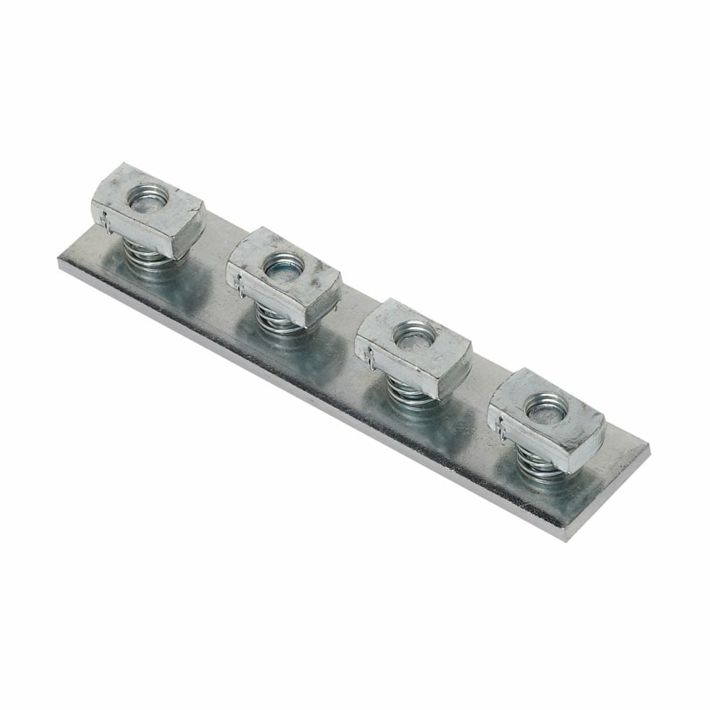 Eaton B-Line series pre-assembled splice plate, 1.62" H x 7.25" L x 1.62" W, Steel, Electro-plated
