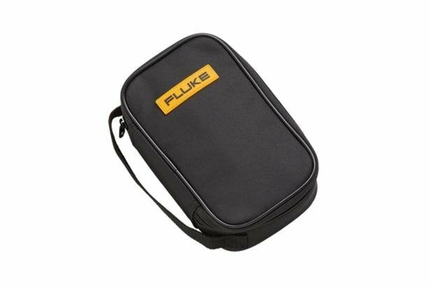 The Soft Carrying Case opens laterally to allow use of the test tool without removing it from the case and includes a strap to secure the test tool. It's made of a durable polyester 600D case construction for long life and is compatible with the Fluke 20, 70, 11X, 170 Series digital multimeters and other similar format test tools.