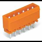 THT male header; 1.0 x 1.0 mm solder pin; straight; Pin spacing 5.08 mm; 15-pole; orange