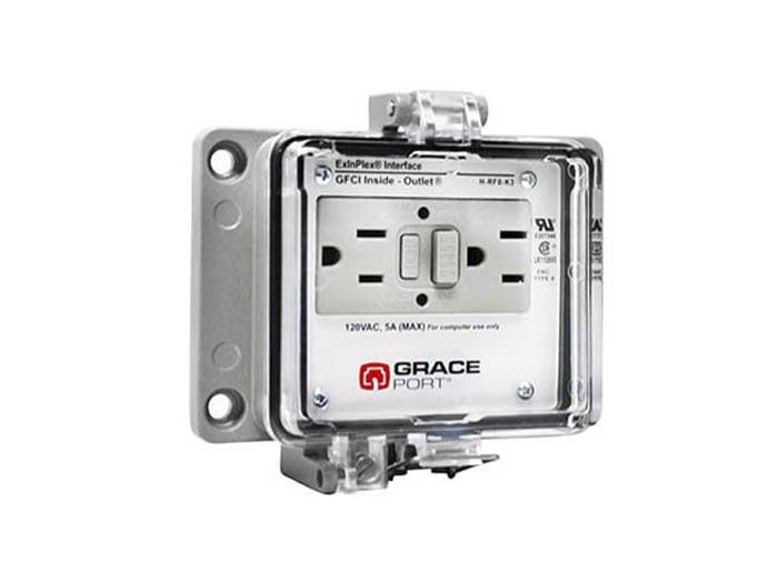 PANEL INTERFACE CONNECTOR, PANEL MOUNT HOUSING, UL TYPE 4, GFCI INSIDE-OUTLET, NO CB