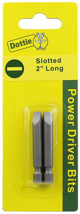 Power Bit, #3 tip size, Slotted tip type, 2 in. overall length, 2 pieces, #12-14 screw size