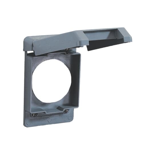 1-gang weatherproof 50 AMP Vertical Mount Single Receptacle Box Cover - Gray