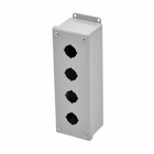Eaton B-Line series push button enclosures, 7.25" height, 4.75" length, 6.25" width, NEMA 12, Screw cover, PV enclosure, Surface mounted, Medium single door, External mounting feet, Carbon steel, Oil-resistant gasket