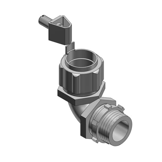 1 Inch 90 Degree Malleable Iron External Bonding Liquidtight Connector, Non-insulated