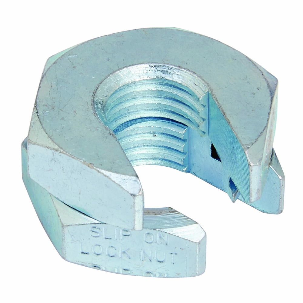 Eaton B-Line series slip on lock nut, 0.4850" H x 0.97" L x 0.8440" W, Steel, Electro-plated