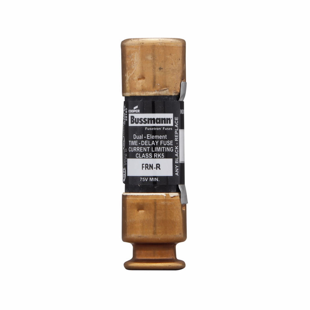 Eaton Bussmann series FRN-R fuse, 12 A, Dual, Class RK5, With Indicator, 8 sec at 500%, 20 kAIC at 125 Vdc,200 kAIC at 250 V, Standard, 250 V, 125 Vdc