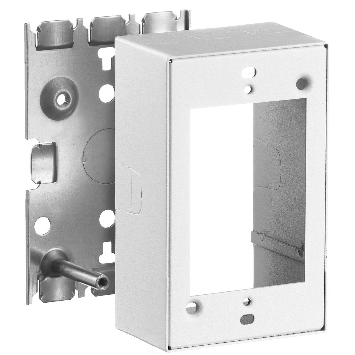 Hubbell Wiring Device Kellems, Metal Raceway, Extension Box, 1-Gang,Standard Depth, HBL500/700/750 Series, White