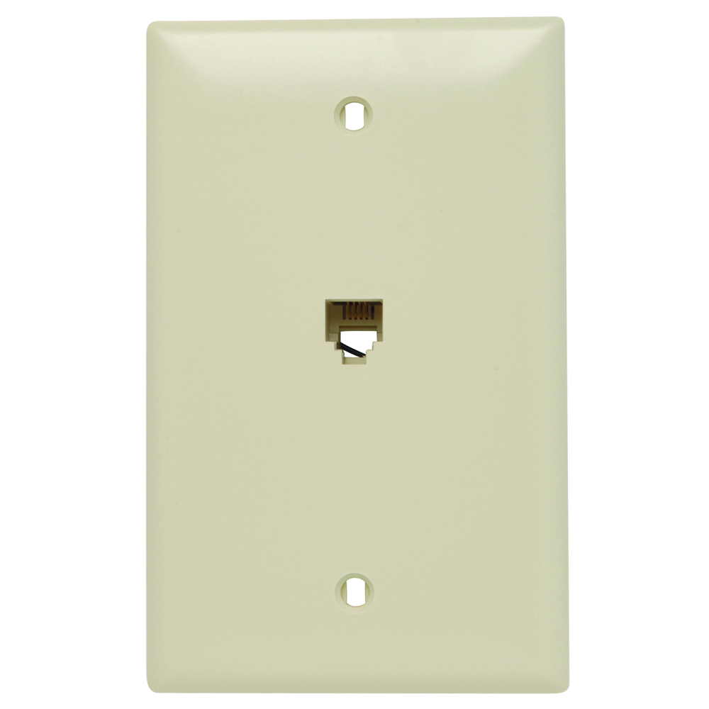 2 Phone Line (4P4C) Wall Plate, Ivory (M10)