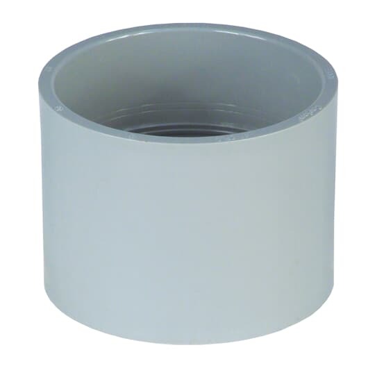 Standard Coupling, Size 3 Inches, Length 3-19/32 Inches, Outer Diameter 3-13/32 Inches, Inner Diameter 2.688 Inches, Material PVC, Color Gray, For use with Schedule 40 and 80 Conduit