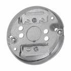 Eaton Crouse-Hinds series Round Ceiling Pan, 3-1/4", Bottom, 4, (1) 1/2", 1/2", Steel, Fixture rated, 4.0 cubic inch capacity