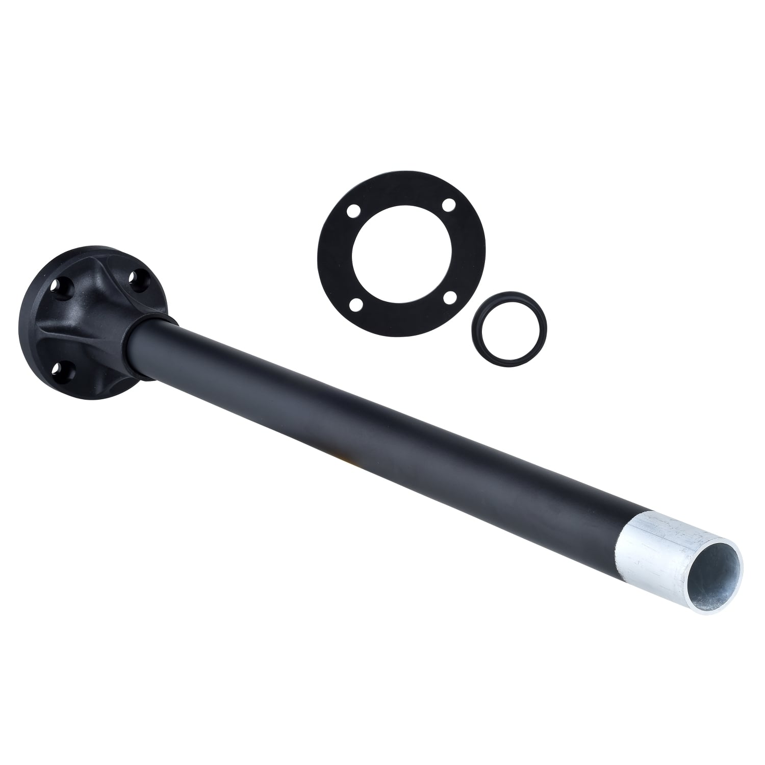 Fixing base, Harmony XVB, for modular tower lights, plastic, 70mm, 380mm black aluminium support tube + black fixing plate