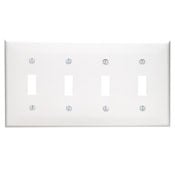 4-Gang Toggle Device Switch Wallplate, Standard Size, Thermoplastic Nylon, Ivory