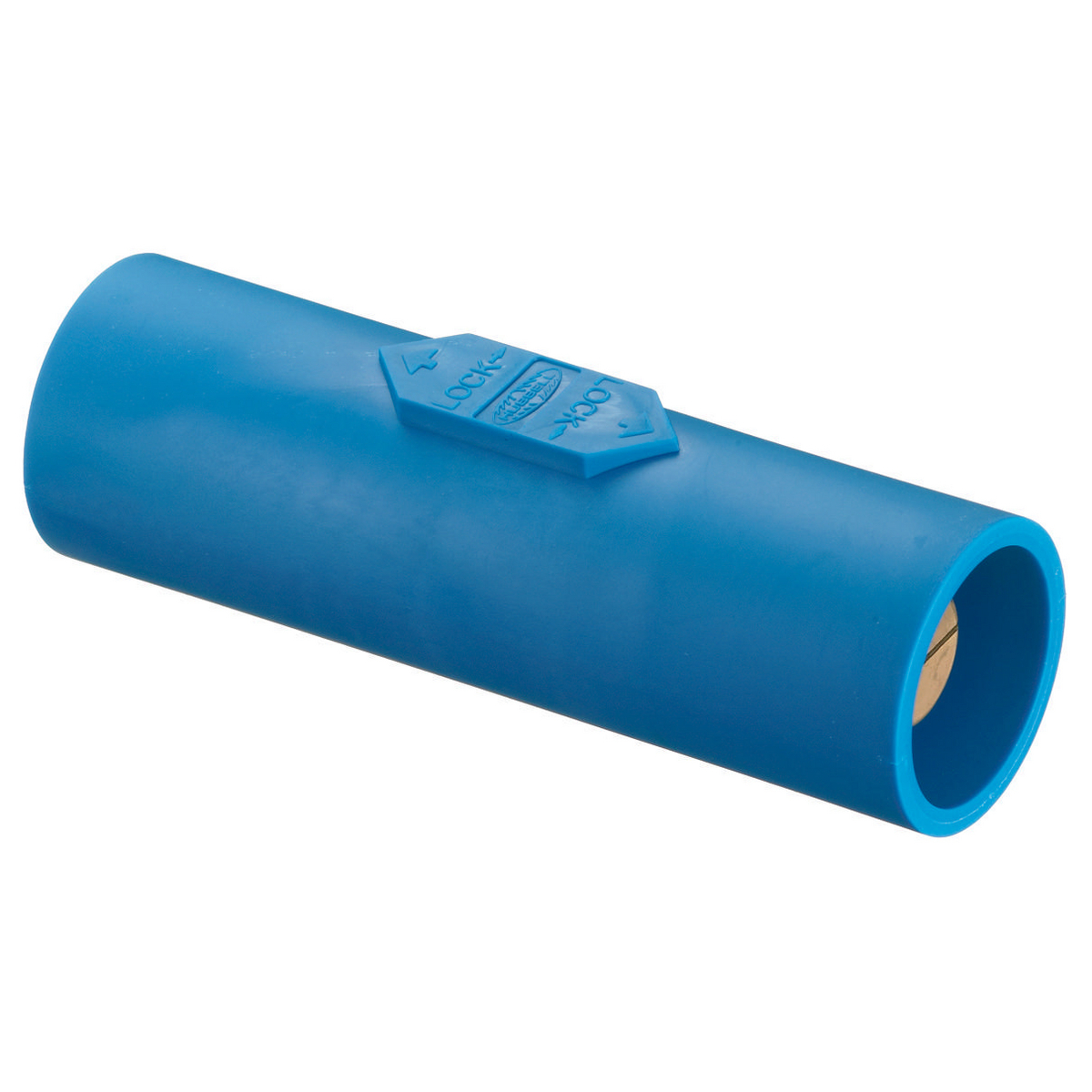 Heavy Duty Products, Single Pole Devices, Industrial Grade, Double Male, Coupler, 400A 600V AC/DC, Single Conductor, Pre-Wired, Blue
