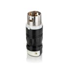 50 Amp, 125/250 Volt AC, Black & White Locking Plug, Industrial Grade, Grounding, California-Style, Black-White