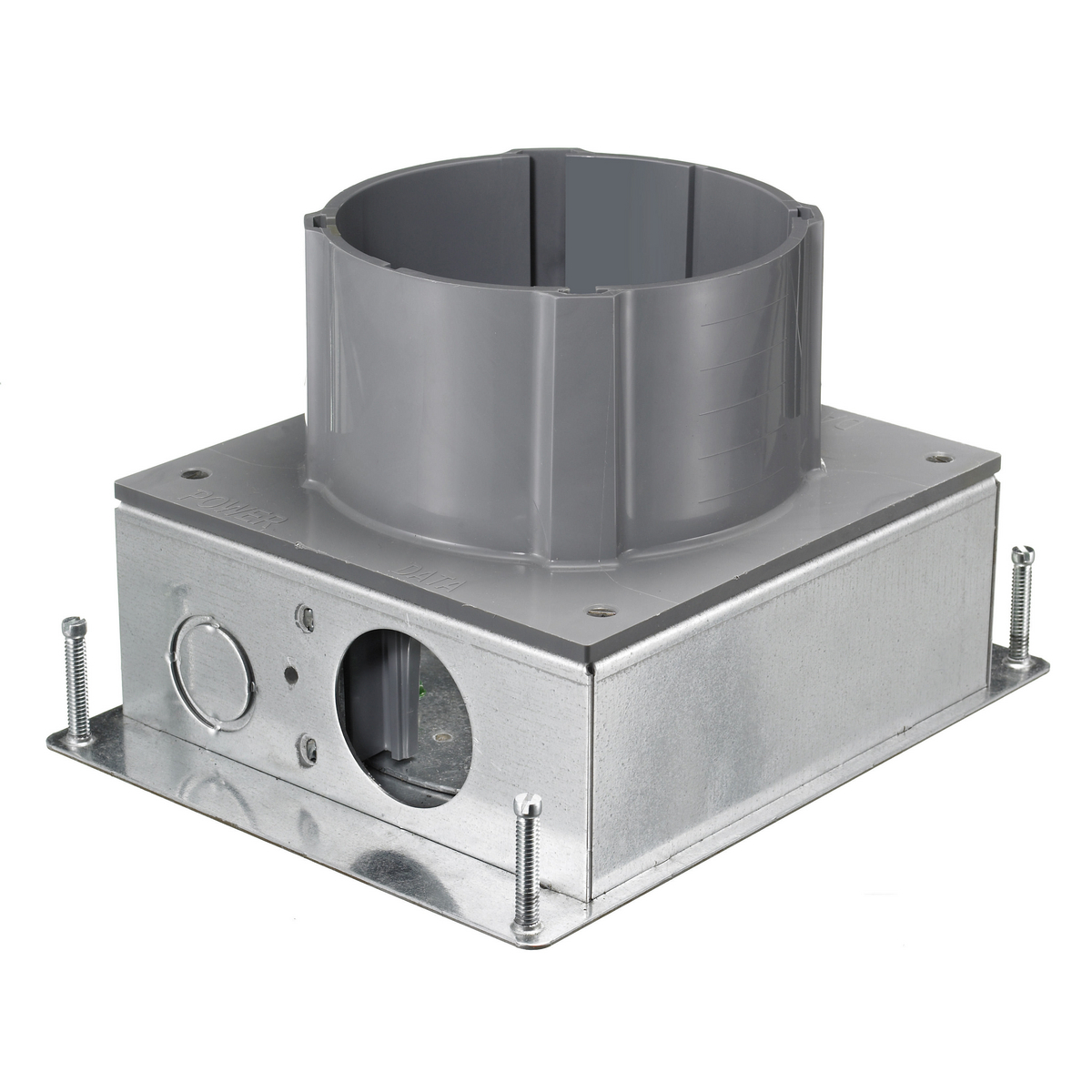 SystemOne Round Flush Floorbox, Galvanized Stamped, 3.5" Min Dept of Pour