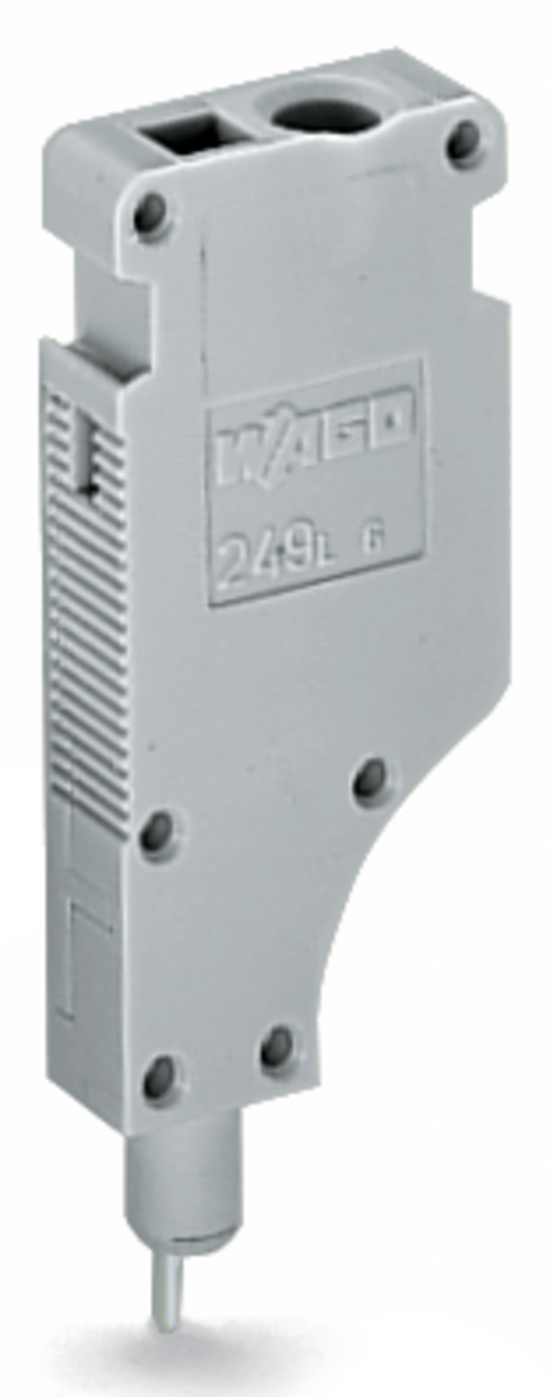 L-type test plug module; modular; with spring-loaded contact pin; Center module; 2,50 mm; gray