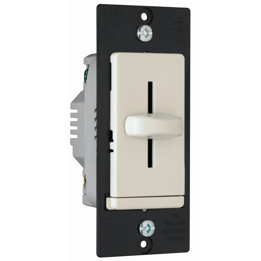 Incandescent Slide Dimmer, Non-Preset 600W, Light Almond