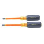 IDEAL, Screwdriver Kit, Insulated Cushion-Grip, Tip Size: 1/2 IN, #2, Tip Type: Slotted, Phillips, Includes: 35-9193,Phillips #1 x 3-3/16 in. Insulated Screwdriver, 35-9194,Phillips #2 x 4 in. Insulated Screwdriver, 35-9196,Phillips #3 x 6 in. Insulated Screwdriver, 35-9690,Square SQ #0 1/4 in. x 4 in. Insulated Screwdriver, 35-9150,Slotted 1/4 in. x 4 in. Insulated Screwdriver, 35-9147,Slotted 7/32 in. x 5 in. Insulated Screwdriver,35-9151,Slotted 1/4 in. x 6 in. Insulated Screwdriver,35-9166,Slotted 5/16 in. x 7 in. Insulated Screwdriver,35-9168,Slotted 3/8 in. x 8 in. Insulated Screwdriver