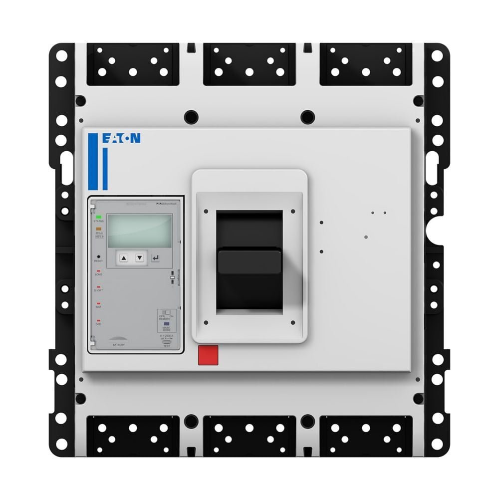 Eaton Power Defense molded case circuit breaker, Globally Rated, Frame 6, Three Pole, 1600A, 65kA/480V, PXR20 ARMS LSIG w/ Modbus RTU, ZSI and Relays, No Terminals (Metric Tapped Conductors)
