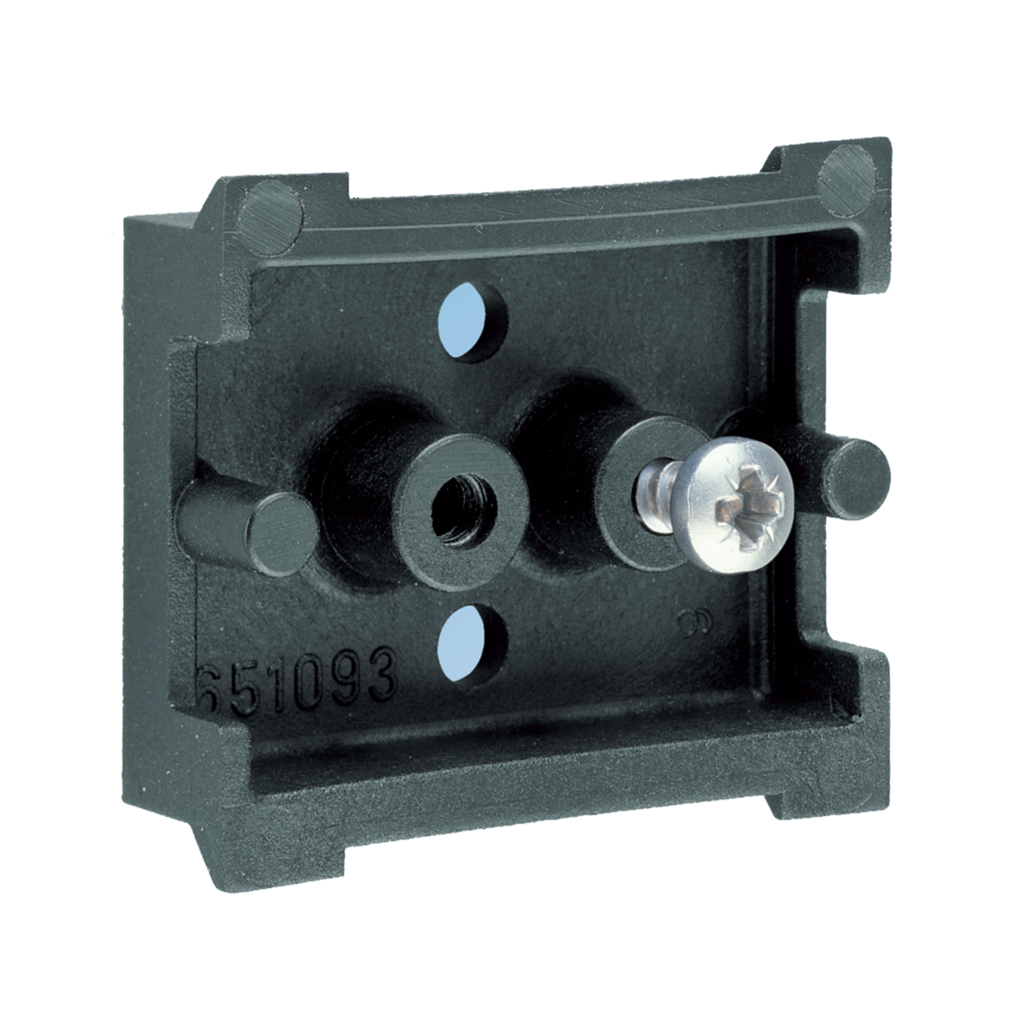 DIN 3 Rail with Self-Adhesive, 1.7x1.5x0.55 inch, Black, Plastic