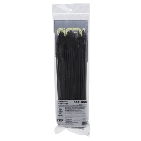 PowerGRP Cable Tie Black 11" 50lb (100PK)