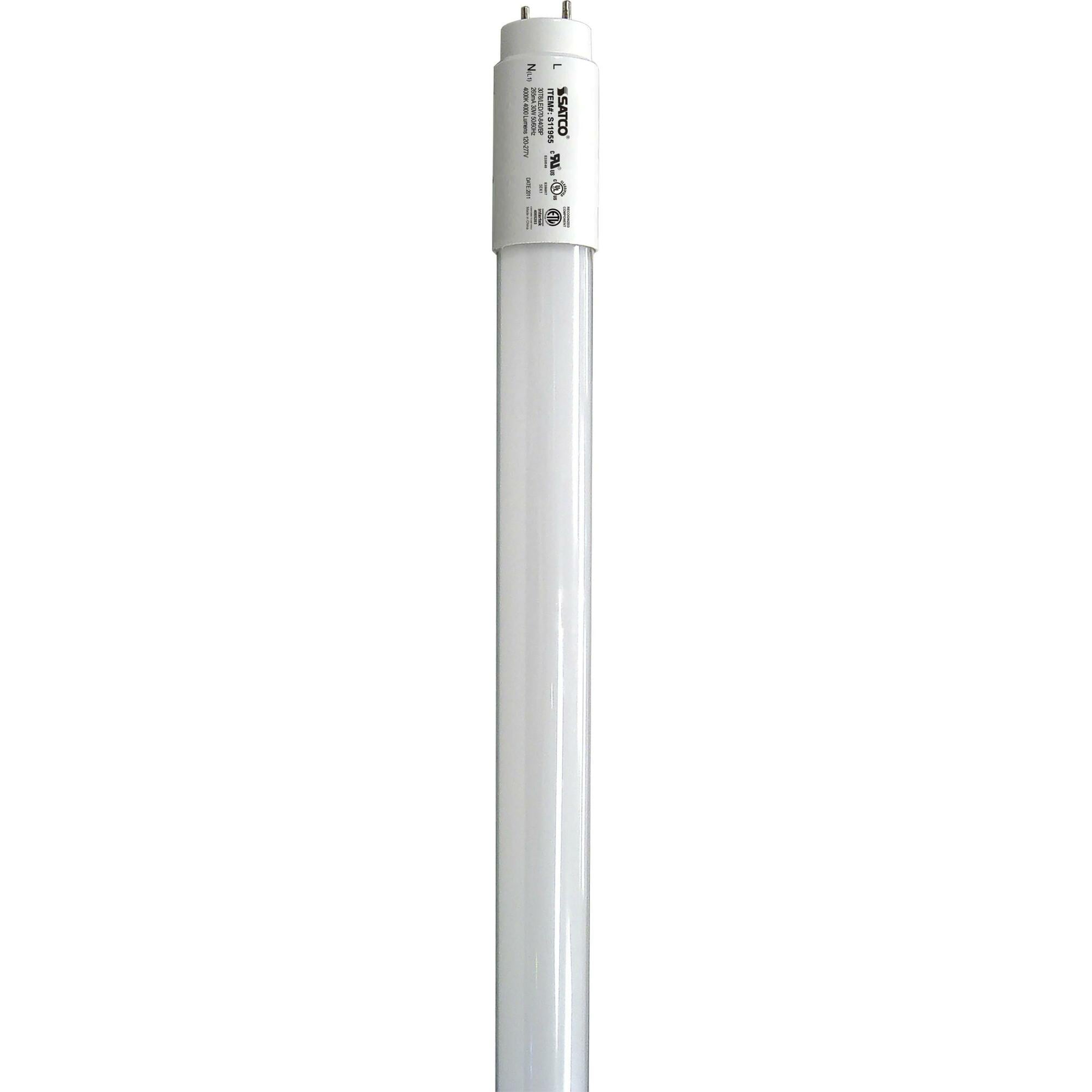 30 Watt T8 LED - Type B Ballast Bypass - G13 Bi-Pin Base - 80 CRI - 4000K - Single Ended