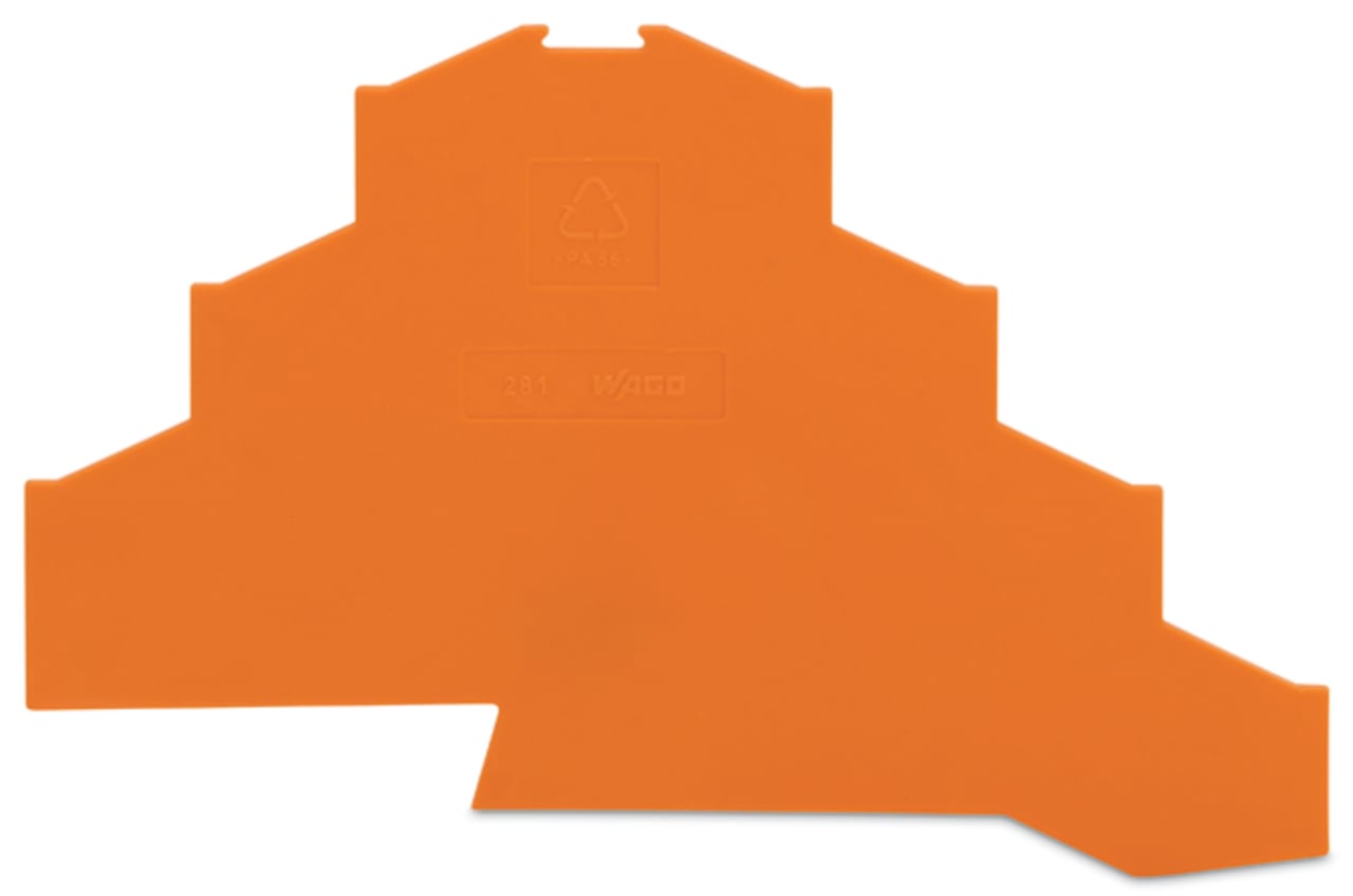End and intermediate plate; 1 mm thick; orange