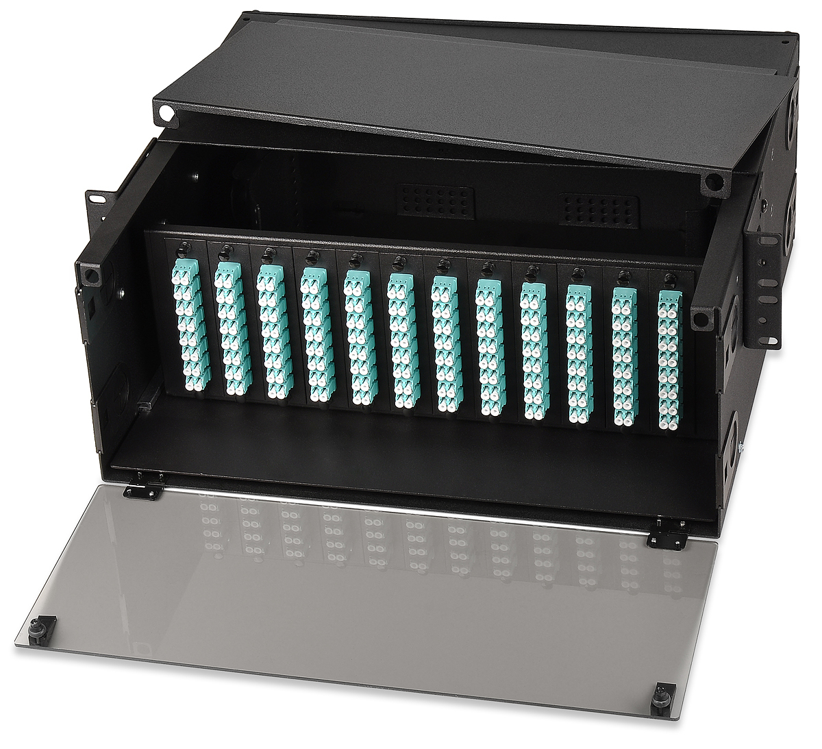 12-Adapter Plate Rack Mount Enclosure, Black