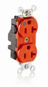 20 Amp, 125 Volt, Lev Lok Duplex Receptacle, Isolated Ground, Hospital Grade, Orange