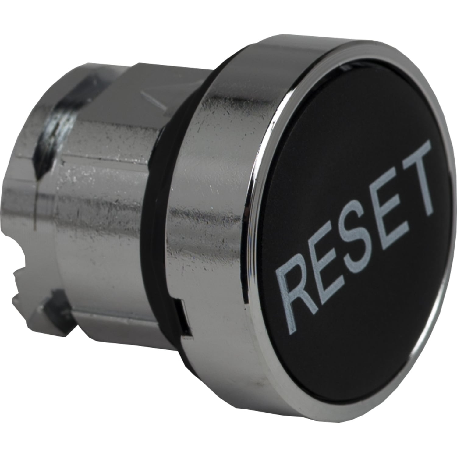 Head for non illuminated push button, Harmony XB4, metal, flush, 22mm, spring return, marked RESET