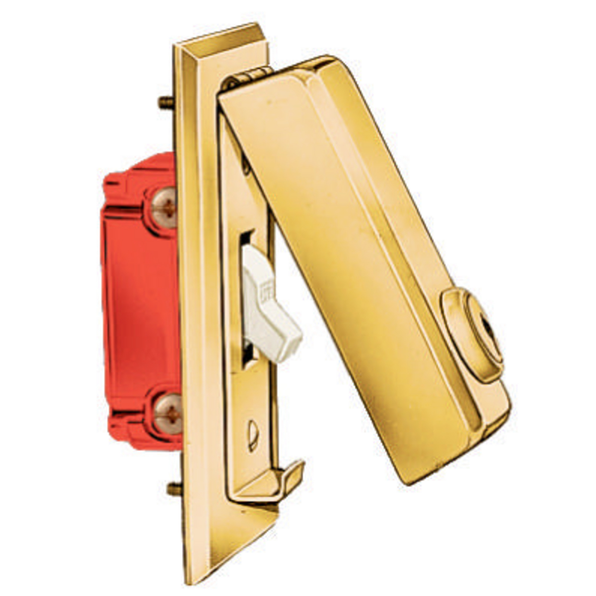 Brass Locking Cover Plate, One Toggle Opening, All Locks Keyed Alike
