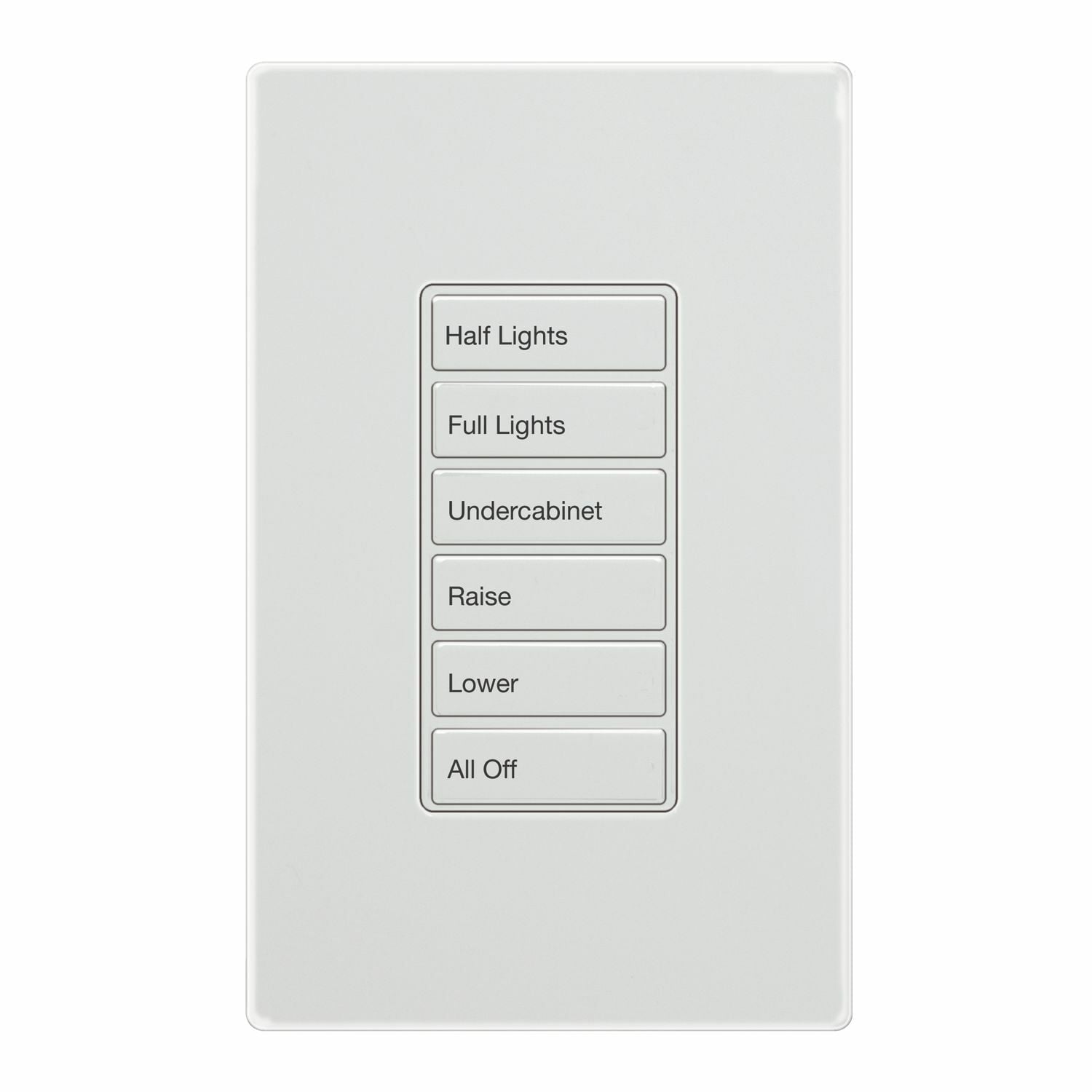 Zone Wallstation, 6 Small Button, Zone 1, Raise 1, Lower 1, Zone 2, Raise 2, Lower 2 (6TSB), White