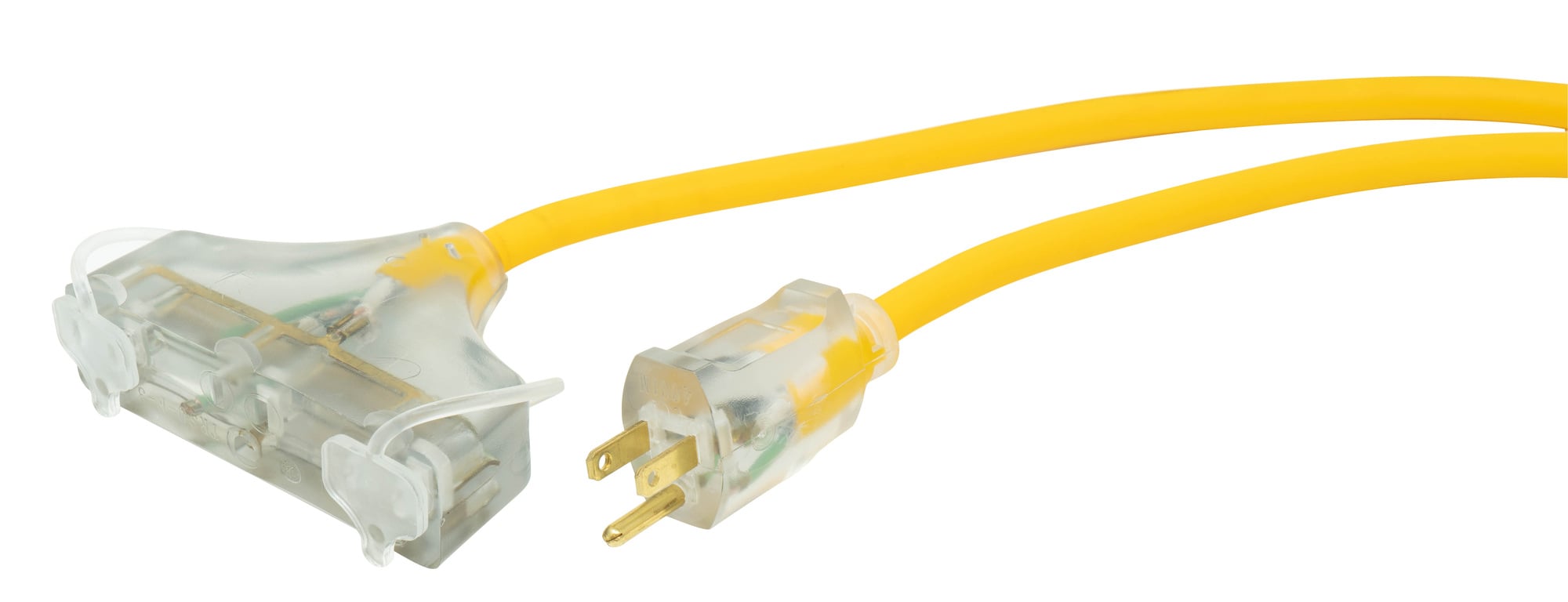 12/3 50' SJEOOW YELLOW POLAR/SOLAR TRISOURCE EXTENSION CORD W/LIGHTED END