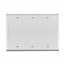 Eaton Crouse-Hinds series weatherproof blank outlet cover, Gray, Steel, Three-gang