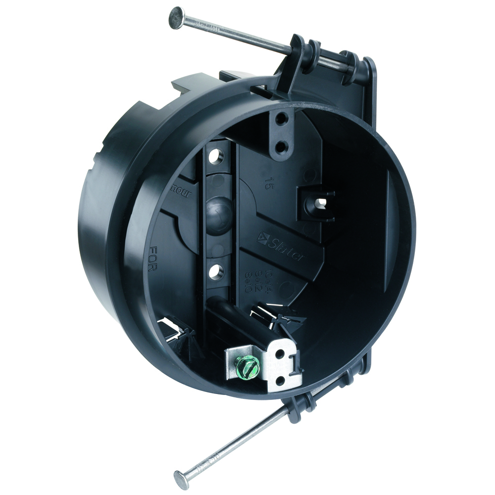 4 Inch Round Ceiling Box With Threaded Mounting Holes and, Ground Lug Auto/Clamps 50 Pack