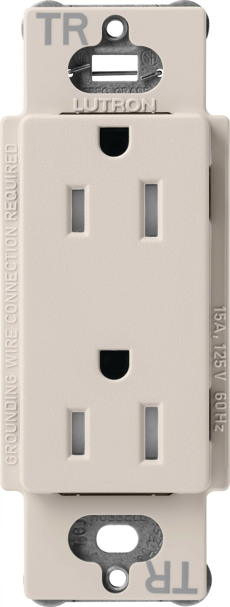 Lutron Claro Tamper-Resistant Duplex Receptacle, 15 Amp, Taupe