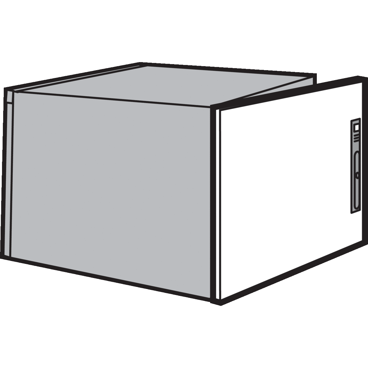 Doors for Rear ProLine Sloped Tops, fits 882x600mm, Lt Gray, Steel