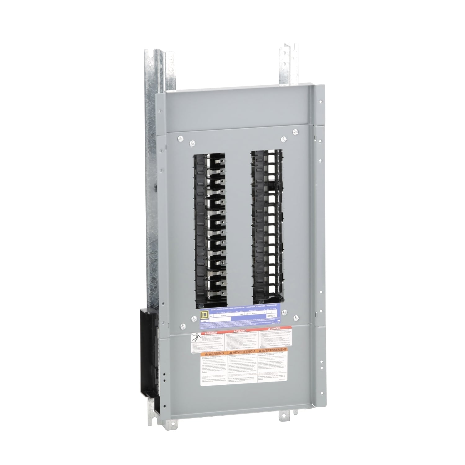 Panelboard interior, NQ, main lugs, 100A, Al bus, 30 pole spaces, 1 phase, 3 wire, 240VAC, 48VDC