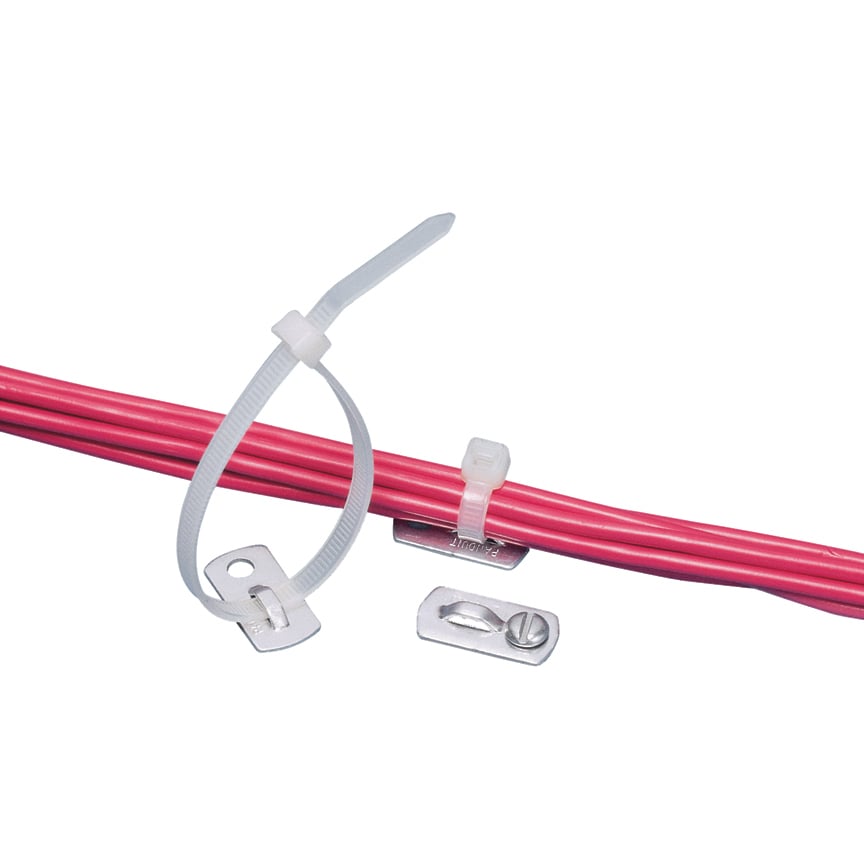 MBMS-S10-MY Cable Tie Mount, Natural, Aluminum, Screw, 0.14x0.5", PK1000