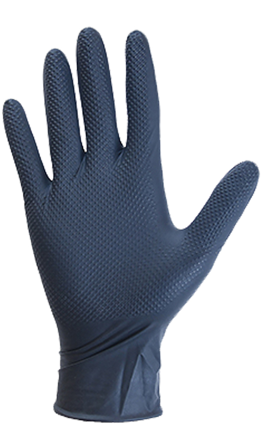 Our 8-mil nitrile gloves provide heavy-duty protection, for the toughest jobsite conditions. These gloves provide enhanced puncture resistance, so you get the coverage you need. The diamond texture design provides a superior tactile grip. The unique texture channels away liquids for a grip that wont quit. They offer reliable defense against punctures, cuts, and abrasions, ensuring your hands remain protected. With technology always at our fingertips, we designed our gloves to remain on when using touchscreens. Our ambidextrous gloves are latex and powder free. Once the job is completed, simply discard the disposable gloves.